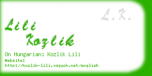 lili kozlik business card